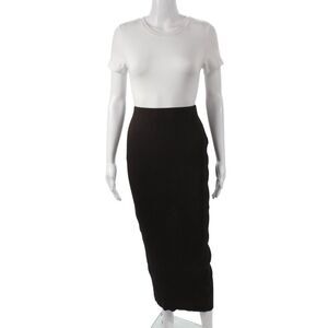 Zara Women Striped Cotton Blend Straight Pencil Skirt Brown Long Size M